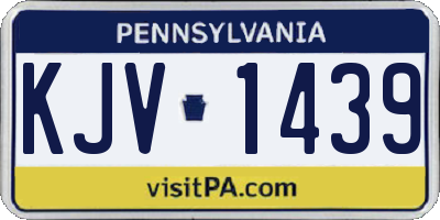 PA license plate KJV1439