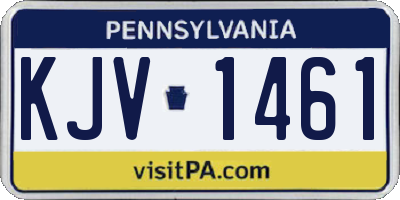 PA license plate KJV1461