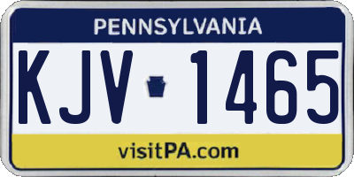 PA license plate KJV1465