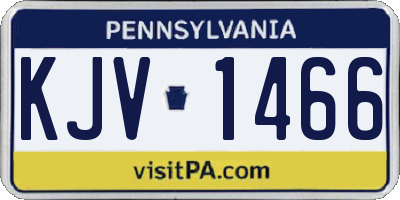 PA license plate KJV1466