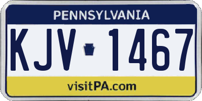 PA license plate KJV1467
