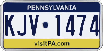 PA license plate KJV1474