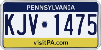 PA license plate KJV1475