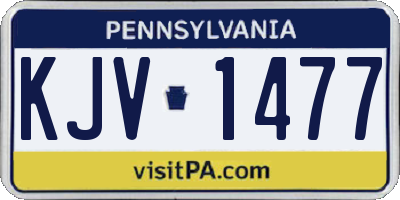 PA license plate KJV1477