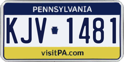 PA license plate KJV1481