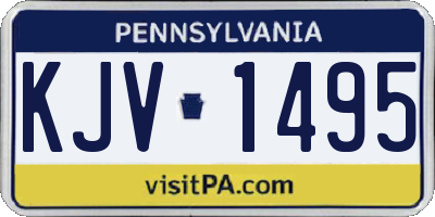 PA license plate KJV1495