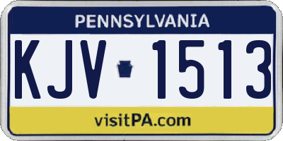 PA license plate KJV1513