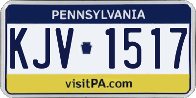 PA license plate KJV1517