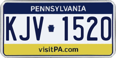 PA license plate KJV1520