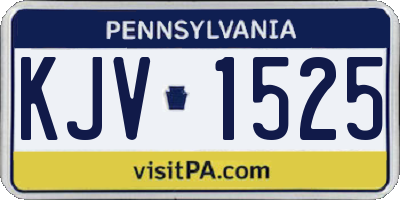 PA license plate KJV1525