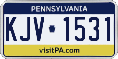 PA license plate KJV1531