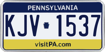 PA license plate KJV1537