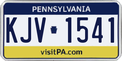PA license plate KJV1541