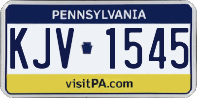 PA license plate KJV1545