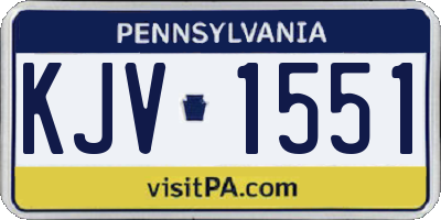 PA license plate KJV1551