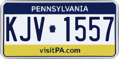 PA license plate KJV1557