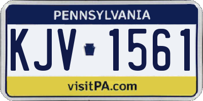 PA license plate KJV1561