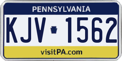 PA license plate KJV1562