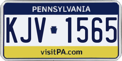 PA license plate KJV1565
