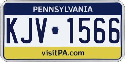 PA license plate KJV1566