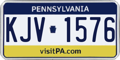 PA license plate KJV1576
