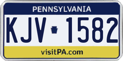 PA license plate KJV1582