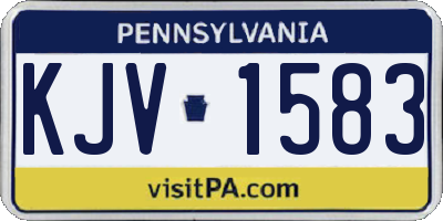 PA license plate KJV1583