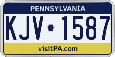 PA license plate KJV1587