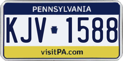 PA license plate KJV1588