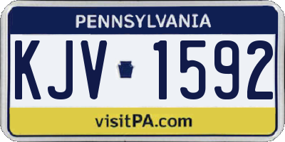 PA license plate KJV1592