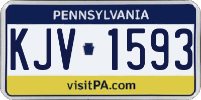 PA license plate KJV1593