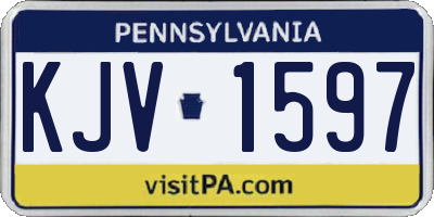 PA license plate KJV1597