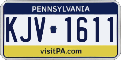 PA license plate KJV1611