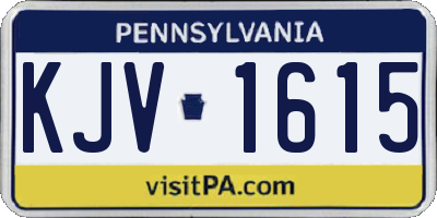 PA license plate KJV1615