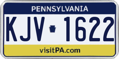 PA license plate KJV1622