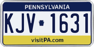 PA license plate KJV1631