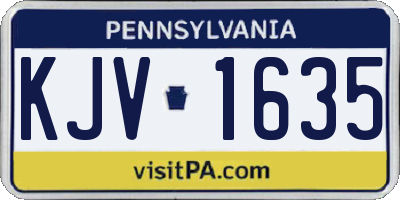 PA license plate KJV1635