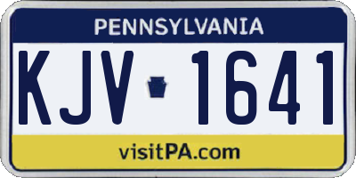 PA license plate KJV1641