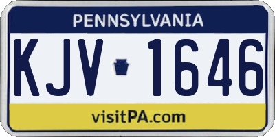 PA license plate KJV1646