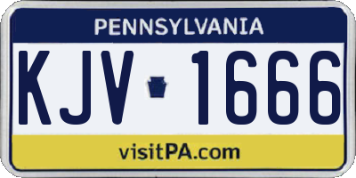 PA license plate KJV1666