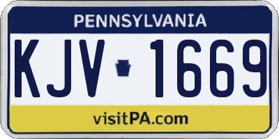PA license plate KJV1669