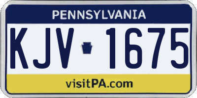 PA license plate KJV1675