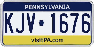 PA license plate KJV1676