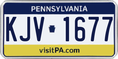 PA license plate KJV1677