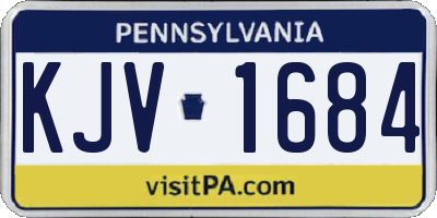 PA license plate KJV1684
