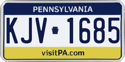 PA license plate KJV1685