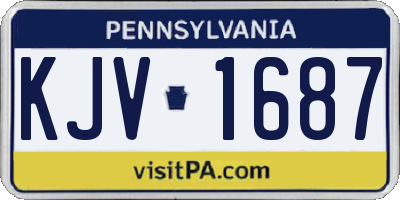 PA license plate KJV1687