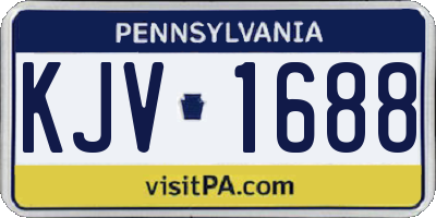 PA license plate KJV1688