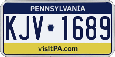 PA license plate KJV1689