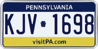 PA license plate KJV1698